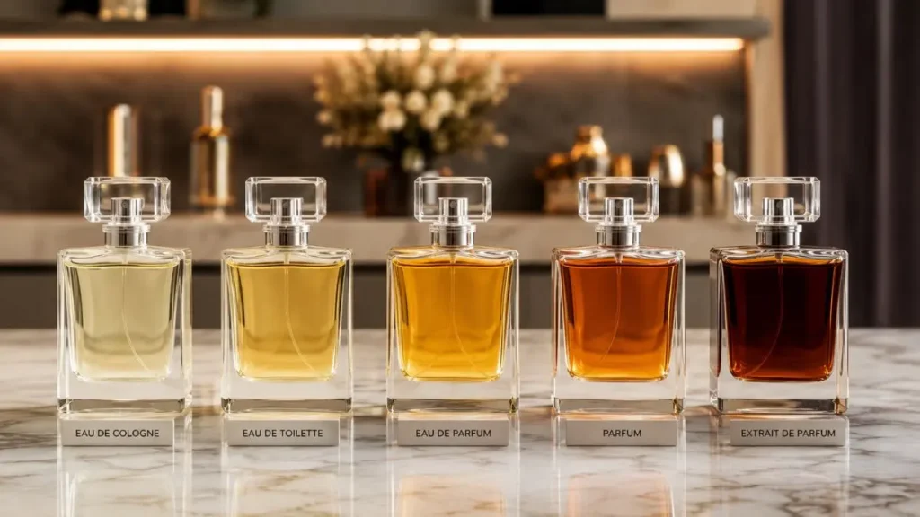 concentracao perfume extrato eau de parfum eau de toilette